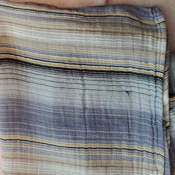 New Directions Womens Blue Striped Boho 3/4 Sleeve Embroidered Blouse-EUC-Sz S - Picture 15 of 15